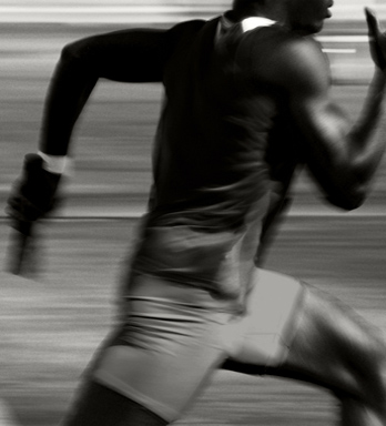 Runner symbolizing business development with speed